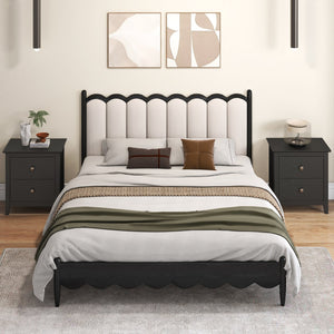 Modern Nightstand with 2 Drawers for Small Spaces-Black view 7