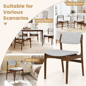 Modern Padded Dining Chairs with Rubber Wood Legs Set of 2-Brown view 8