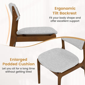 Modern Padded Dining Chairs with Rubber Wood Legs Set of 4-Brown view 7