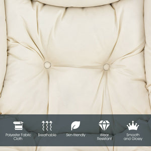 Modern Polyester Fabric Lazy Chair with Steel Frame and Side Pocket-Beige view 8