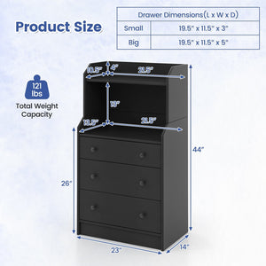 Modern Storage Dresser with Anti-toppling Device-Black view 4
