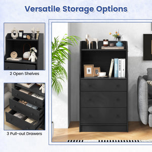 Modern Storage Dresser with Anti-toppling Device-Black view 6
