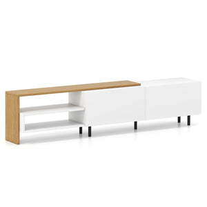 Modern TV Stand for 80 Inches TVs with Storage Shelves and Cabinets-White