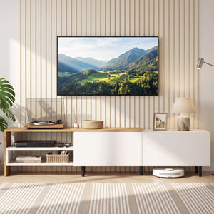 Modern TV Stand for 80 Inches TVs with Storage Shelves and Cabinets-White view 2