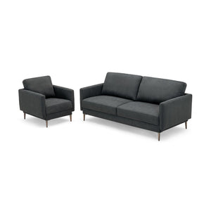 Modern Upholstered Accent Chair with Removable Backrest Cushion-Gray view 4