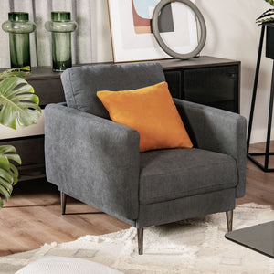 Modern Upholstered Accent Chair with Removable Backrest Cushion-Gray view 8