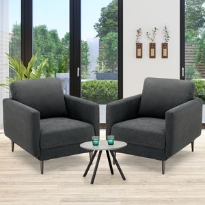 Modern Upholstered Accent Chair with Removable Backrest Cushion-Gray view 9