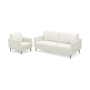 Modern Upholstered Accent Chair with Removable Backrest Cushion-White view 4