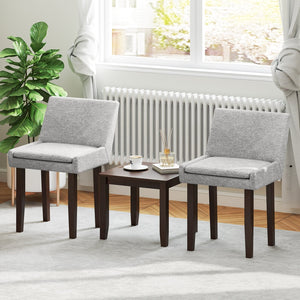 Modern Upholstered Fabric Side Leisure Chair Set of 2-Gray view 2