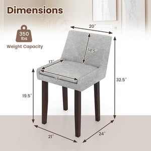 Modern Upholstered Fabric Side Leisure Chair Set of 2-Gray view 4