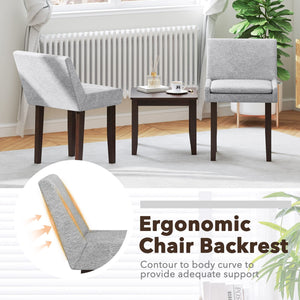 Modern Upholstered Fabric Side Leisure Chair Set of 2-Gray view 7