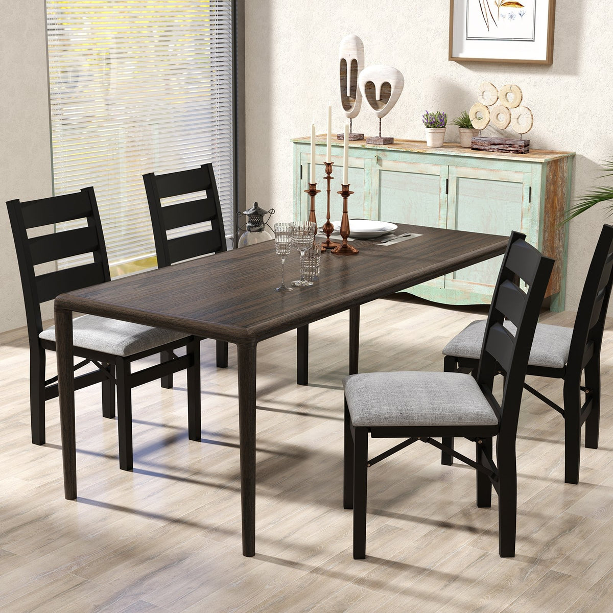 Modern Upholstered Folding Chairs Set of 2 with Comfy Backrest-Black view 3