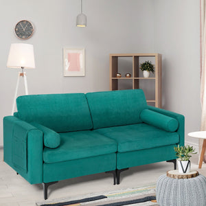 Modular 1/2/3/4-Seat L-Shaped Sectional Sofa Couch with Socket USB Port-2-Seat view 6
