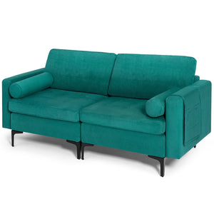 Modular 1/2/3/4-Seat L-Shaped Sectional Sofa Couch with Socket USB Port-2-Seat view 7