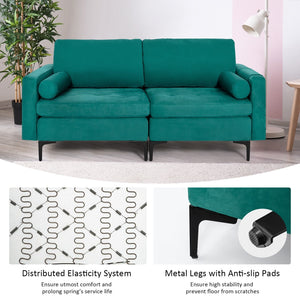 Modular 1/2/3/4-Seat L-Shaped Sectional Sofa Couch with Socket USB Port-2-Seat view 8