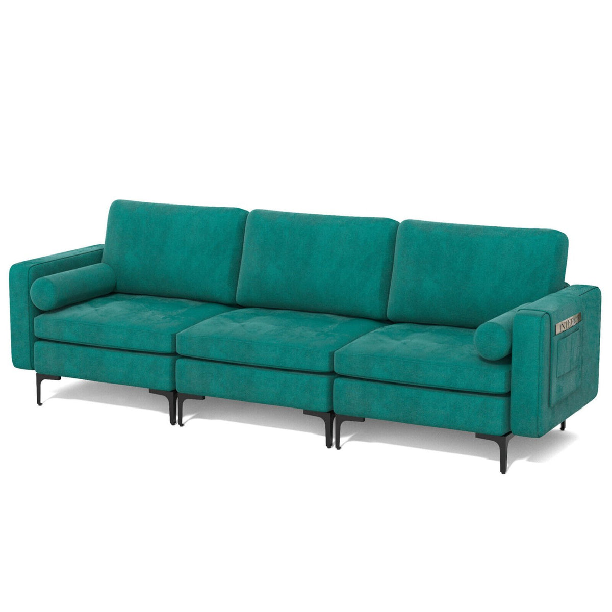 3-Seat Sofa Sectional with Side Storage Pocket and Metal Leg-3-Seat view 4