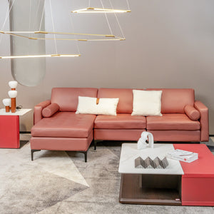 Modular L-shaped Sectional Sofa with Reversible Chaise and 2 USB Ports-Pink view 3