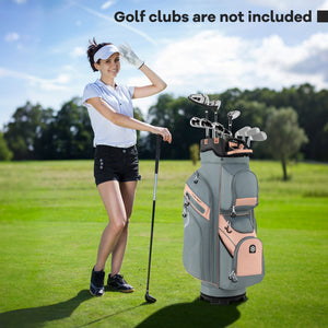 Molded Lock Top Golf Cart Bag with 14-Way Full Length Dividers and 11 Pockets-Orange view 4