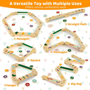 Montessori Balance Beam Set Wooden Balance Boards with Stepping Stones view 8