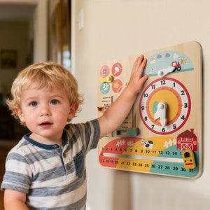 Montessori Wooden Toy for Toddlers Educational Learning Clock Toy About Season view 3