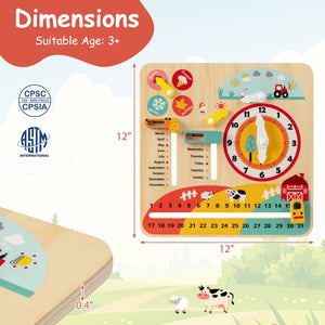 Montessori Wooden Toy for Toddlers Educational Learning Clock Toy About Season view 4