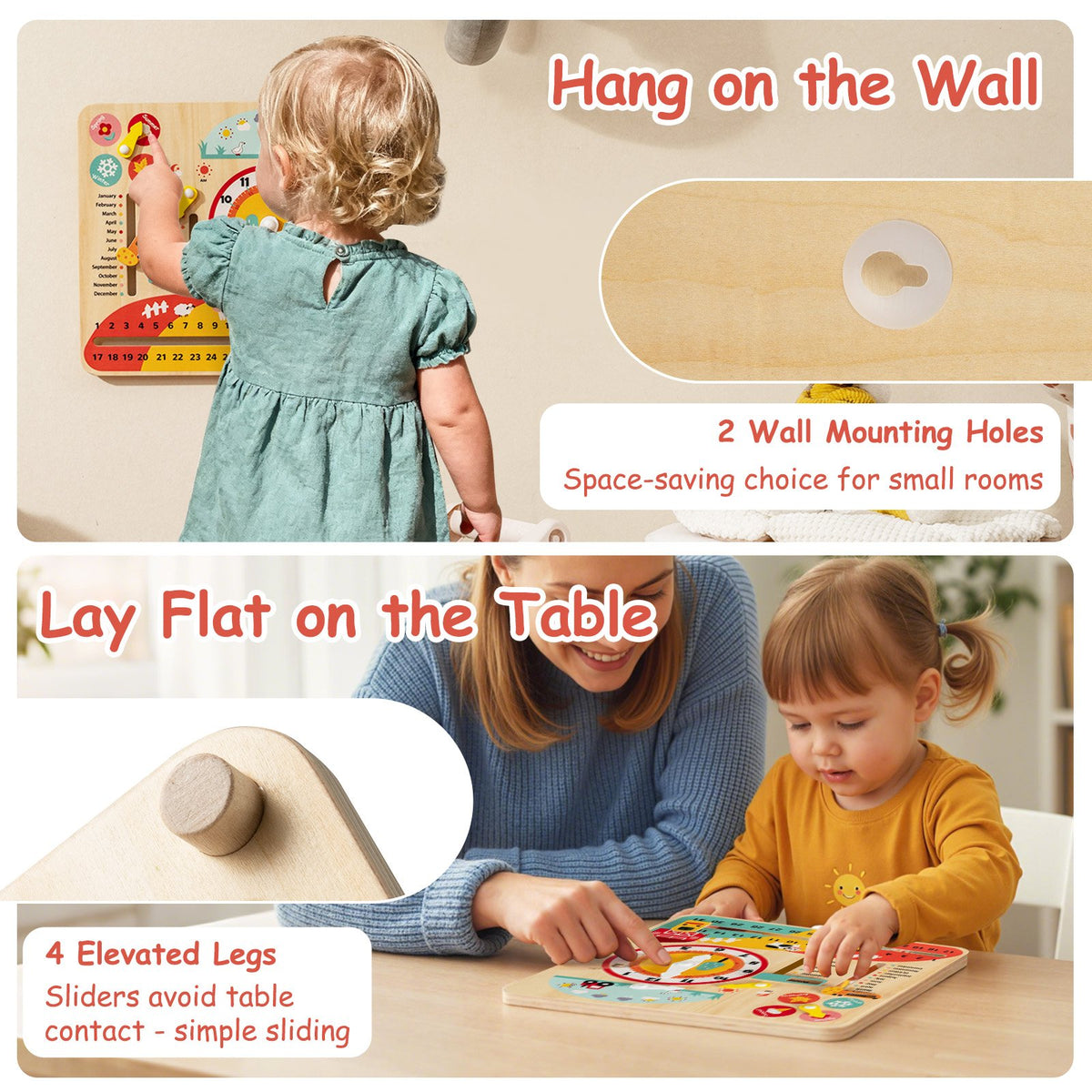 Montessori Wooden Toy for Toddlers Educational Learning Clock Toy About Season view 6