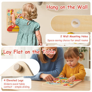 Montessori Wooden Toy for Toddlers Educational Learning Clock Toy About Season view 6