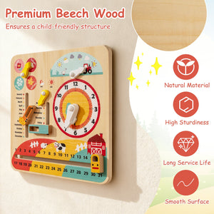 Montessori Wooden Toy for Toddlers Educational Learning Clock Toy About Season view 8