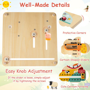 Montessori Wooden Toy for Toddlers Educational Learning Clock Toy About Season view 9