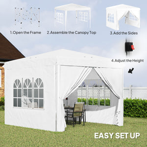 10' x 10' Pop-Up Canopy Tent with Sidewalls, Height-Adjustable, Carry Bag Included, for Outdoor, Garden – view 10