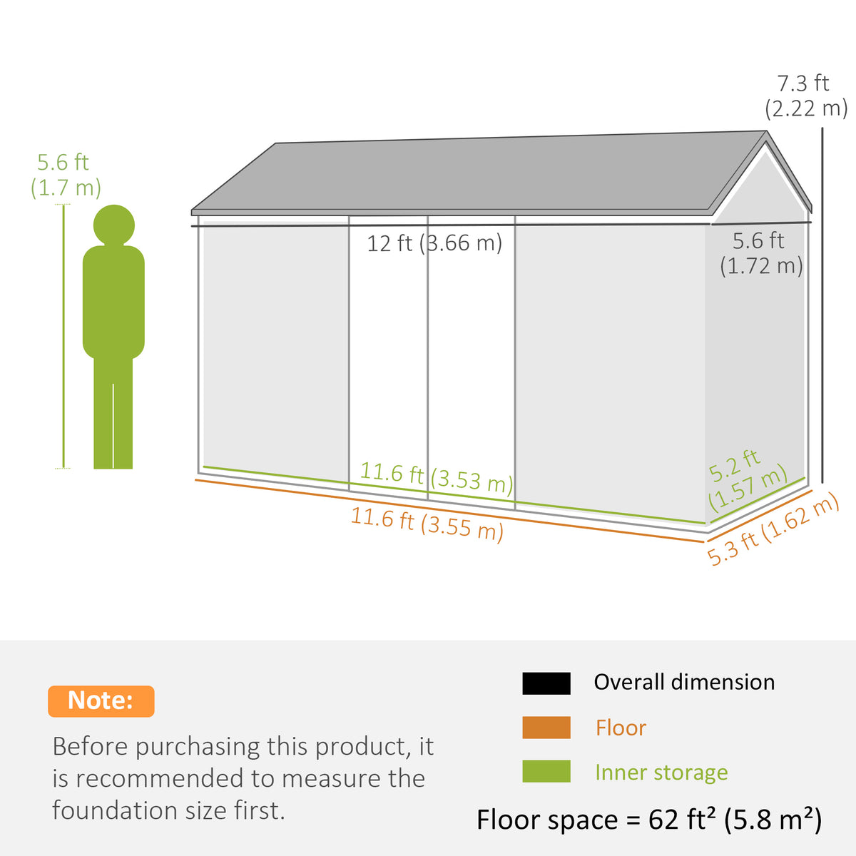 8.5' x 5.5' Metal Garden Storage Shed, Outdoor Tool Storage House with Lockable Door, Vents, Sloped Roof – view 30