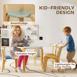 Qaba Wooden Kids Table and Chairs Set, Toddler Table and Chairs Set for 3-8 Years