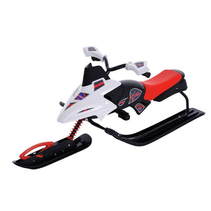 Kids Snow Racer Sleds with Padded Rubber Seat, Green