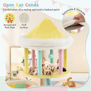 Multi-Layer Cat Tree with 2 Removable Perches Scratching Posts-Color view 7