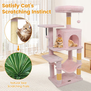 Multi-Level Cat Tower with 2-Door Condo and Padded Top Perch-Pink view 8