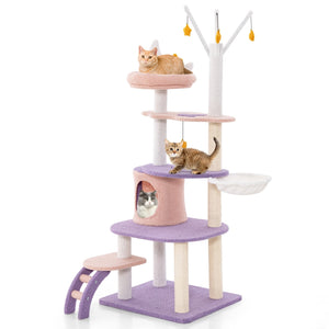 Multi-level Cat Tower with Sisal Covered Scratching Posts-M view 4