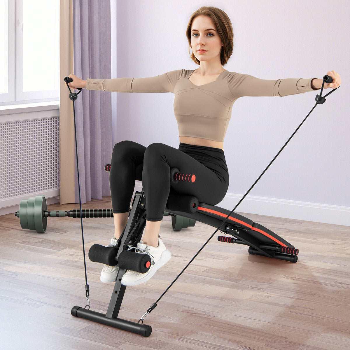 Multifunctional Sit up Bench 4 Position Adjustable Metal Workout Bench view 2