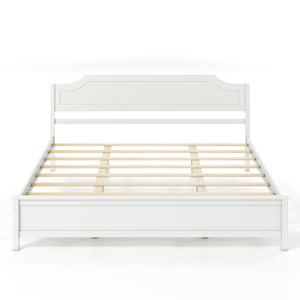Multiple Size Solid Wood Platform Bed Frame with Headboard in White-King Size view 4