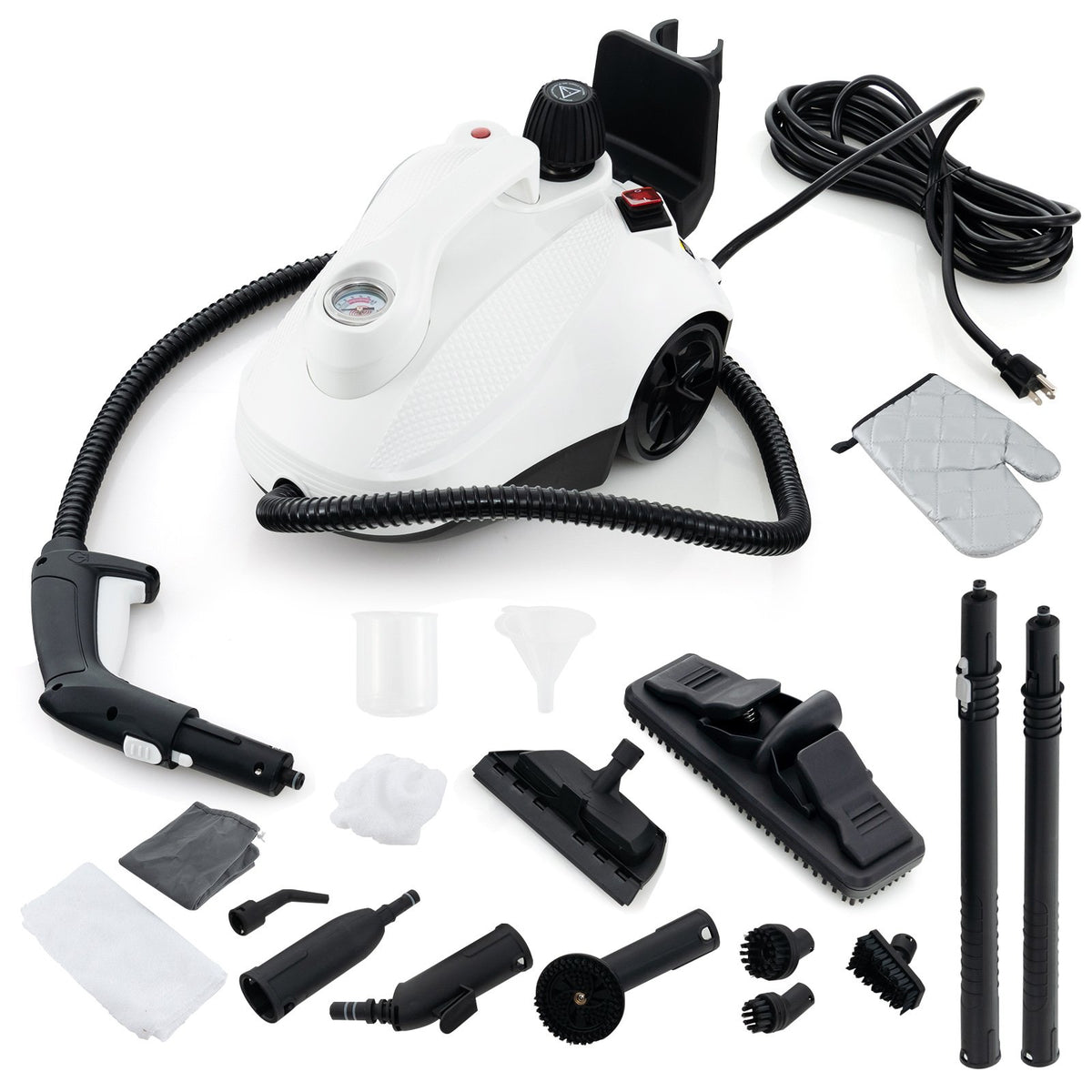 Multipurpose Steam Cleaner 1800W Portable Household Steamer with 61 oz Tank-Gray & White view 3