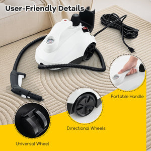Multipurpose Steam Cleaner 1800W Portable Household Steamer with 61 oz Tank-Gray & White view 7