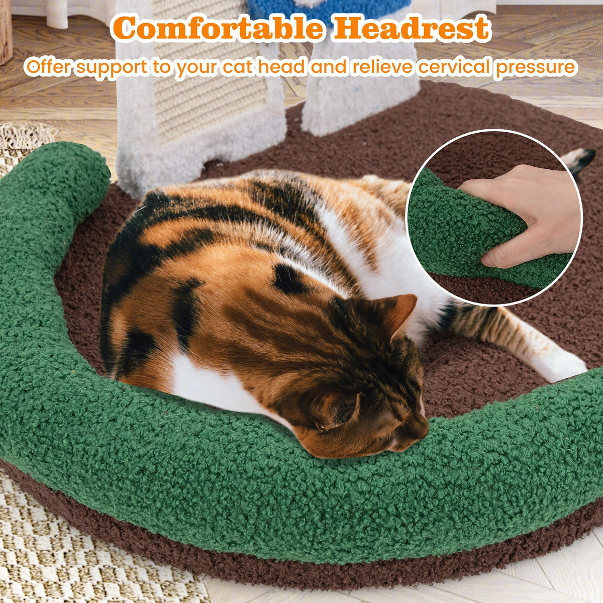 Mushroom Cat Bed Cat Claw Scratcher with Wide Bed and Sisal Scratch Panel-Multicolor view 7