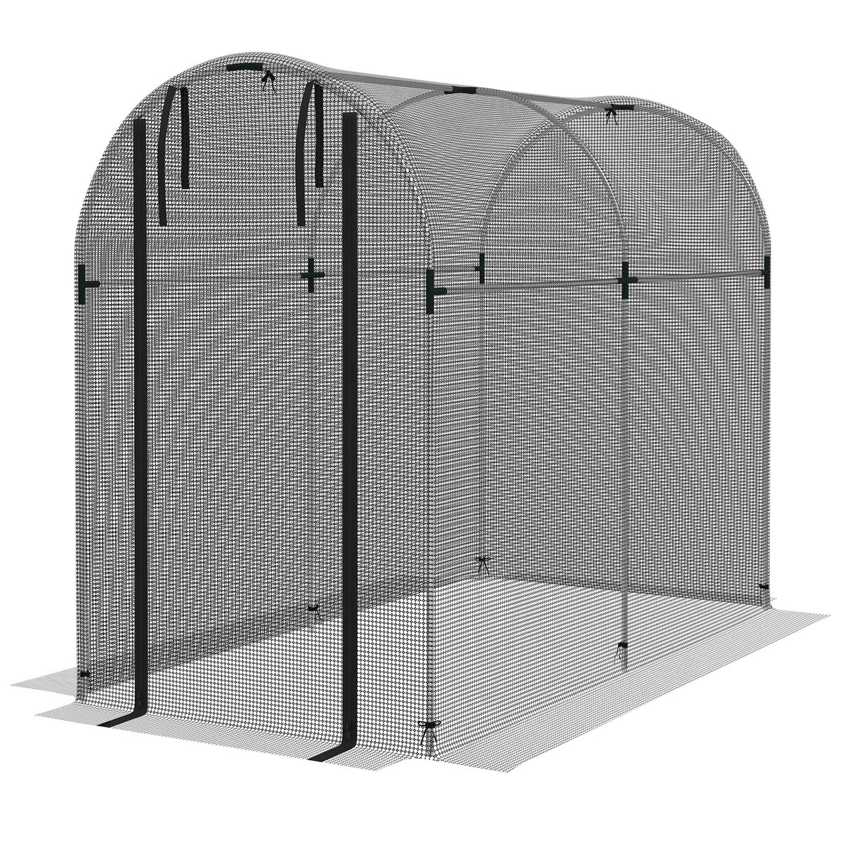 Galvanized Steel Crop Cage, Plant Protection Tent with Zippered Door, 4' x 4', Black – view 15
