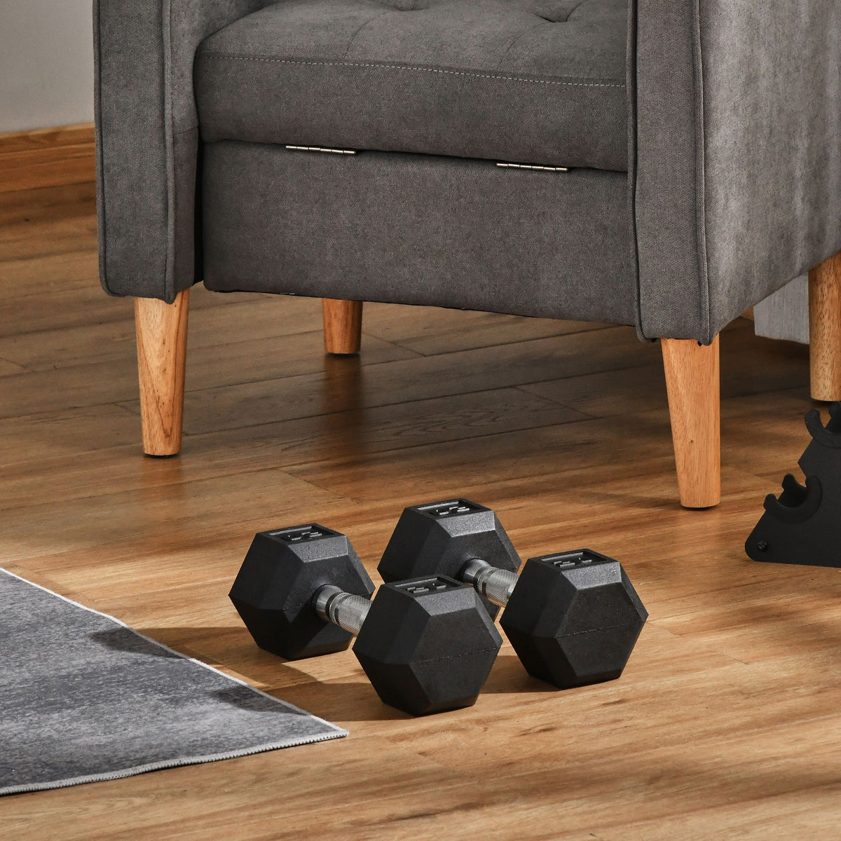 Soozier 2 x 10lbs Rubber Dumbbells Weight Set, Dumbbell Hand Weight for Body Fitness Training for Home Office Gym