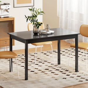 47" x 30" Dining Table, Farmhouse Dining Room Table with Pine Wood Frame, Space Saving Kitchen Table, Black – view 7