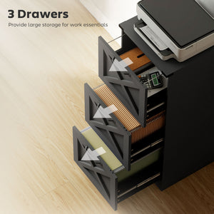 2 Drawer File Cabinet with Silent Slides, Vertical Farmhouse Filing Cabinet Fits Letter/A4 Size Home – view 18