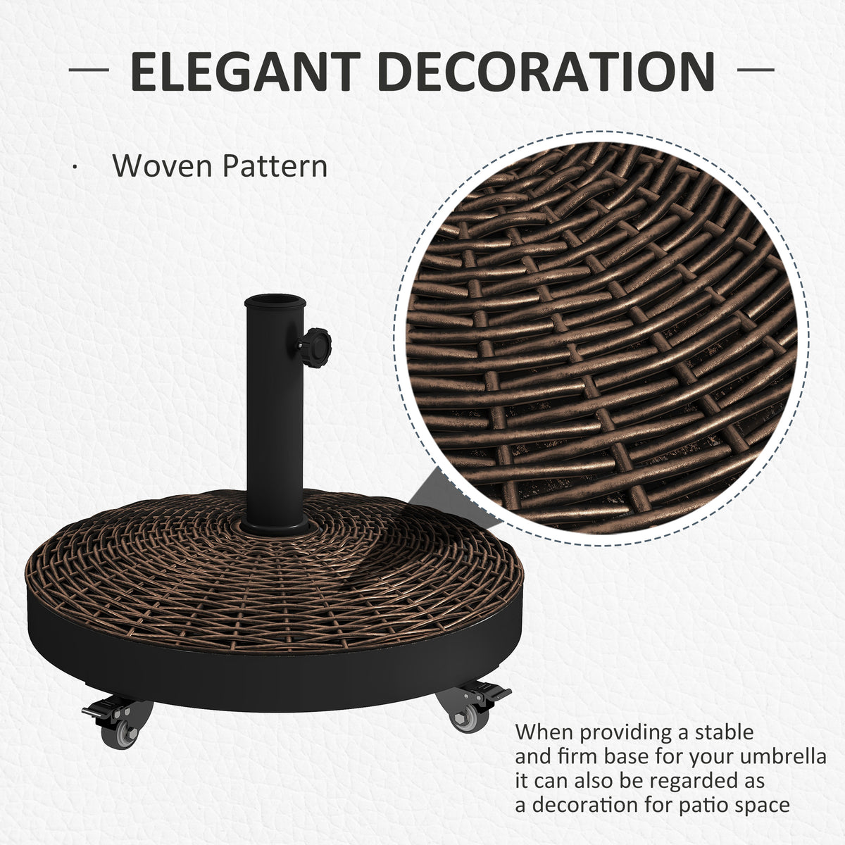 20.5" Round Parasol Base Resin Patio Umbrella Base Garden Parasol Holder Outdoor Offset Weight Stand – view 10