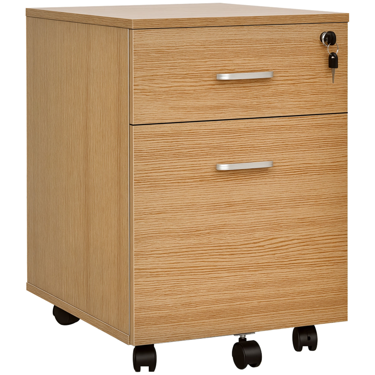 2 Drawer File Cabinet with Lock and Keys, Mobile Vertical Filing Cabinet with Wheels and Drawers