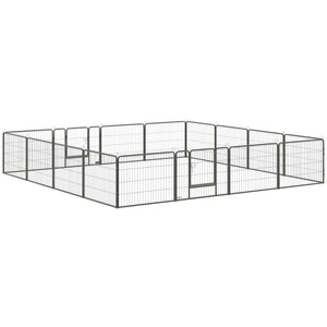 Heavy Duty Dog Playpen, 16 Panels Pet Playpen Dog Fence, Portable Puppy Exercise Pen, with 2 Doors Locking Latch, Outdoor or Indoor Use 23.5" Height