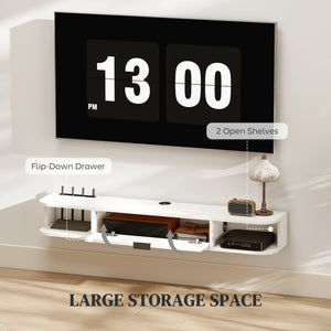 47" Floating TV Stand for TVs up to 50 Inch, Wall Mounted Media Console with Flip Drawer and 2 Open – view 11