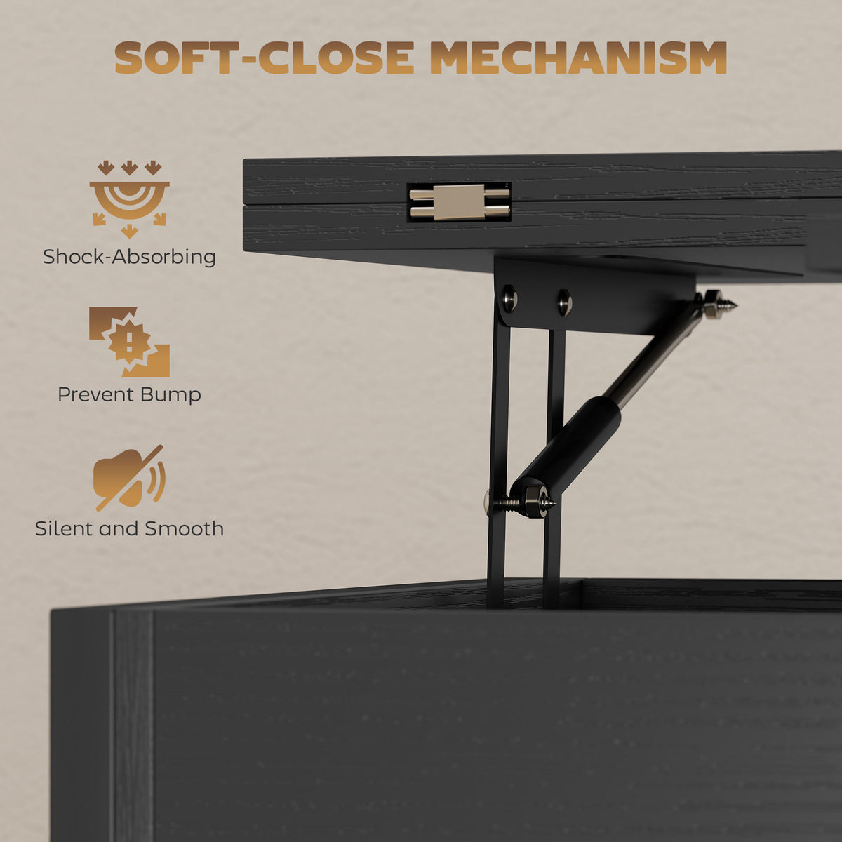 Modern Coffee Table, Lift Top Center Table with Fabric Drawers and Hidden Storage for Living Room – view 5